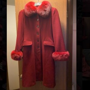 Marvin Richards Lambswool, Silk, and Fox Fur Coat